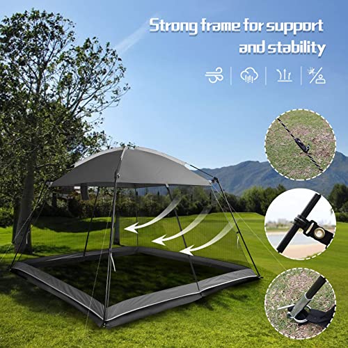 Screen-House-10x10-Ft-Square-Camping-Canopy-Tent-Sun-Shade-Gazebo-Shelter-Perfect-for-Outdoor-Activities-Shale-Gray
