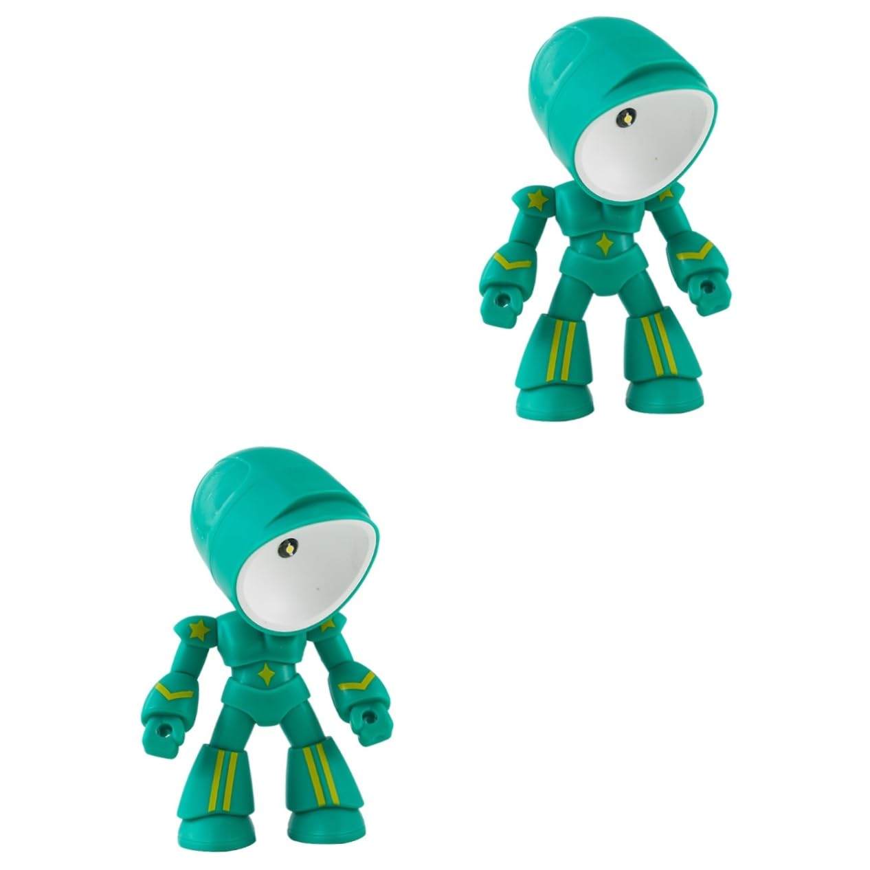 Mikikit 2pcs Robot Lamp Decorative Night Light Adjustable Small Desk Lamp for Boys and Girls Bedroom Home Office Study LED Night Light Warm Bedside for Table