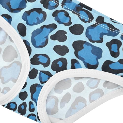 ZZKKO Blue Leopard Girls Underwear Toddler Panties for Girls Comfort Brief Size 2-8T3