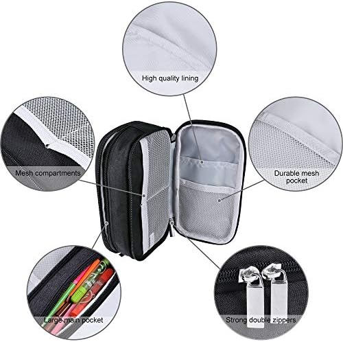 Pencil Case Large Capacity Pencil Cases for Boys Girls Teens Kids Middle High College School, Big Pencil Bag Pouch Office Stationary Pen Storage Makeup Bag Men Women, Black