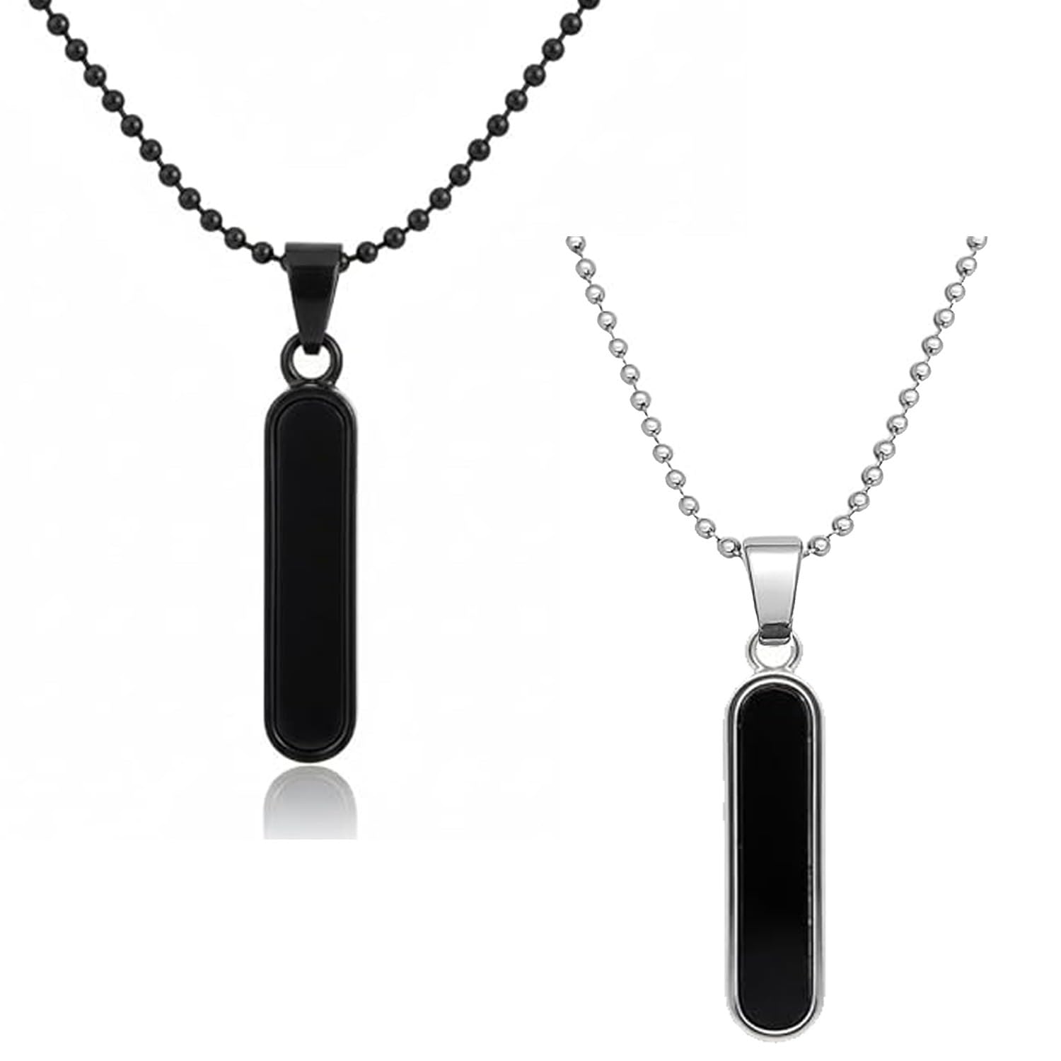 Black & Silver Bar Pendant Combo | Minimalist Fashion Jewellery Classic Trendy Design for Men & Women and Boys & Girls PD1000922COM-image-24