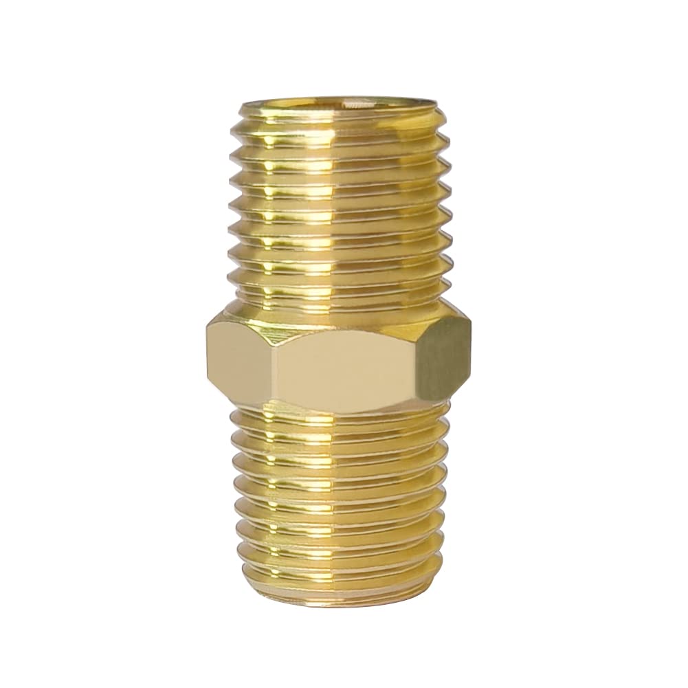 Amazon.co.jp: Hooshing 10個 1/8インチ x 1/8インチ NPTオス真鍮六角