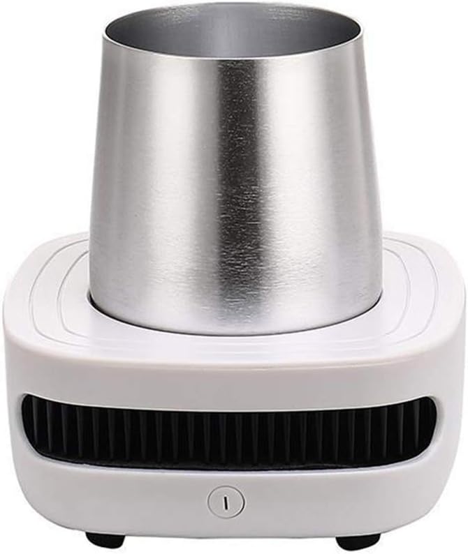 Travel Coffee Mug Warmer, Coffee Cup Mug Warmer, 2 in 1 Electric Drink Cooling Cup with 2 Temperature Control, Heating Plate Warmer for Car Home Office to Warm Cocoa Tea Water Milk, Silver