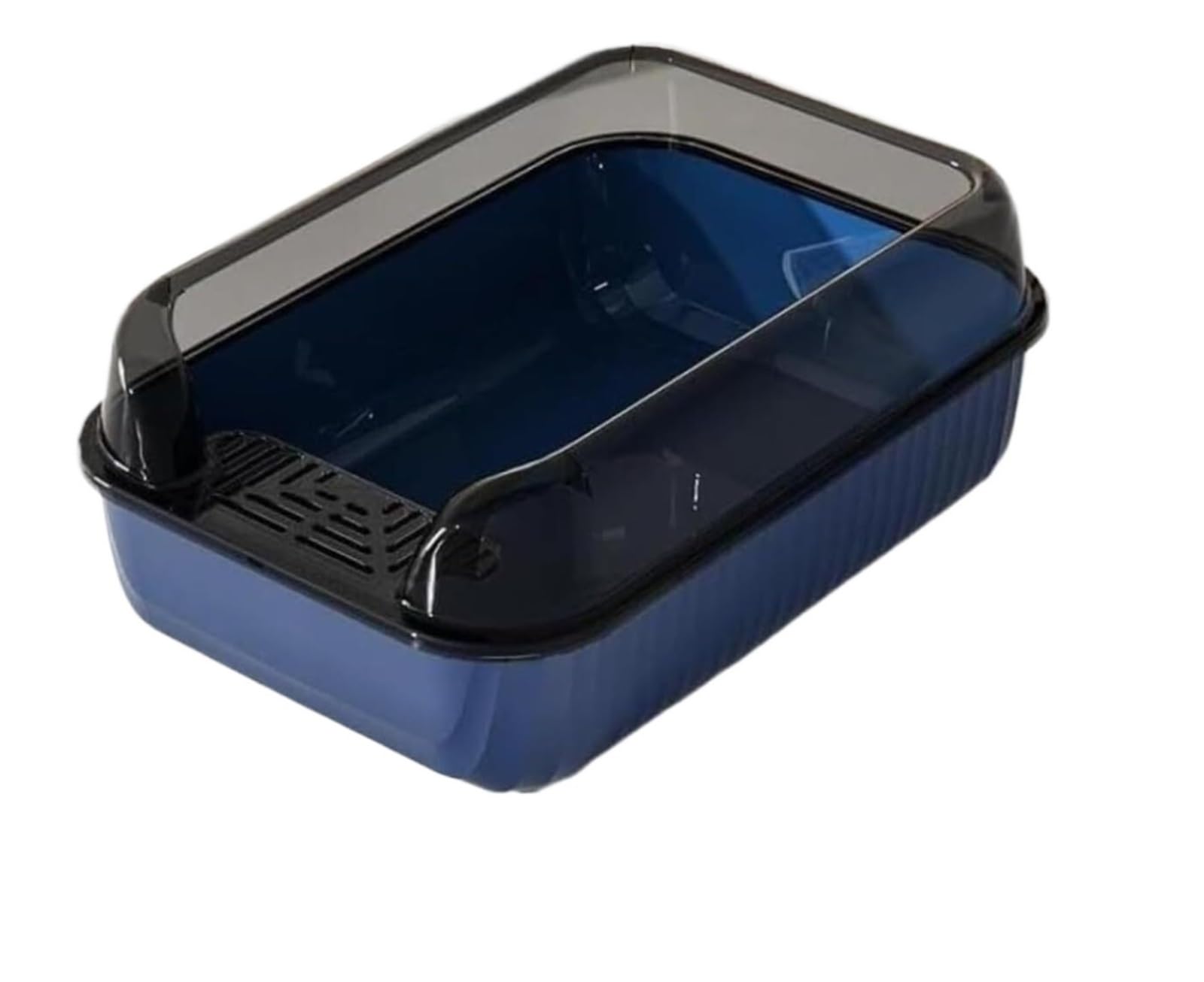 arenero Gatos Caja de Arena semicerrada for Gatos con Cuchara, Bandeja de Arena extraíble Grande, Lado Alto, antisalpicaduras, fácil de Limpiar Grande(BLU)