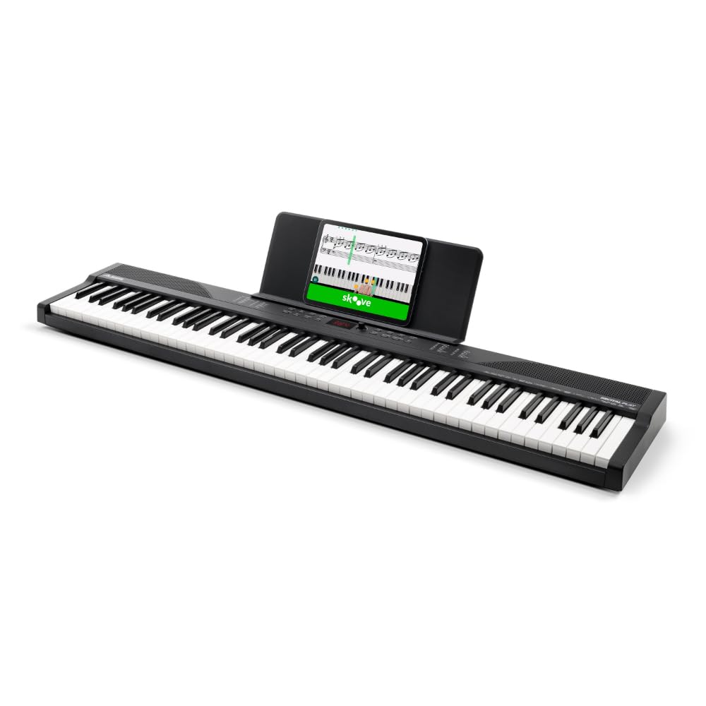 Alesis Keyboard E-Piano mit 88 Tasten, 480 Sounds, Lautsprechern, USB-MIDI, Tragetasche, Ständer, Kopfhörer, Pedal und Klavierlektionen für Anfänger
