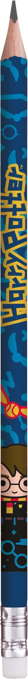 Maped - Juego de papelería de 4 piezas, 1 regla transparente de 15 cm + 1 sacapuntas 1 agujero + 1 goma + 1 lápiz papel HB - Licencia oficial de Harry Potter