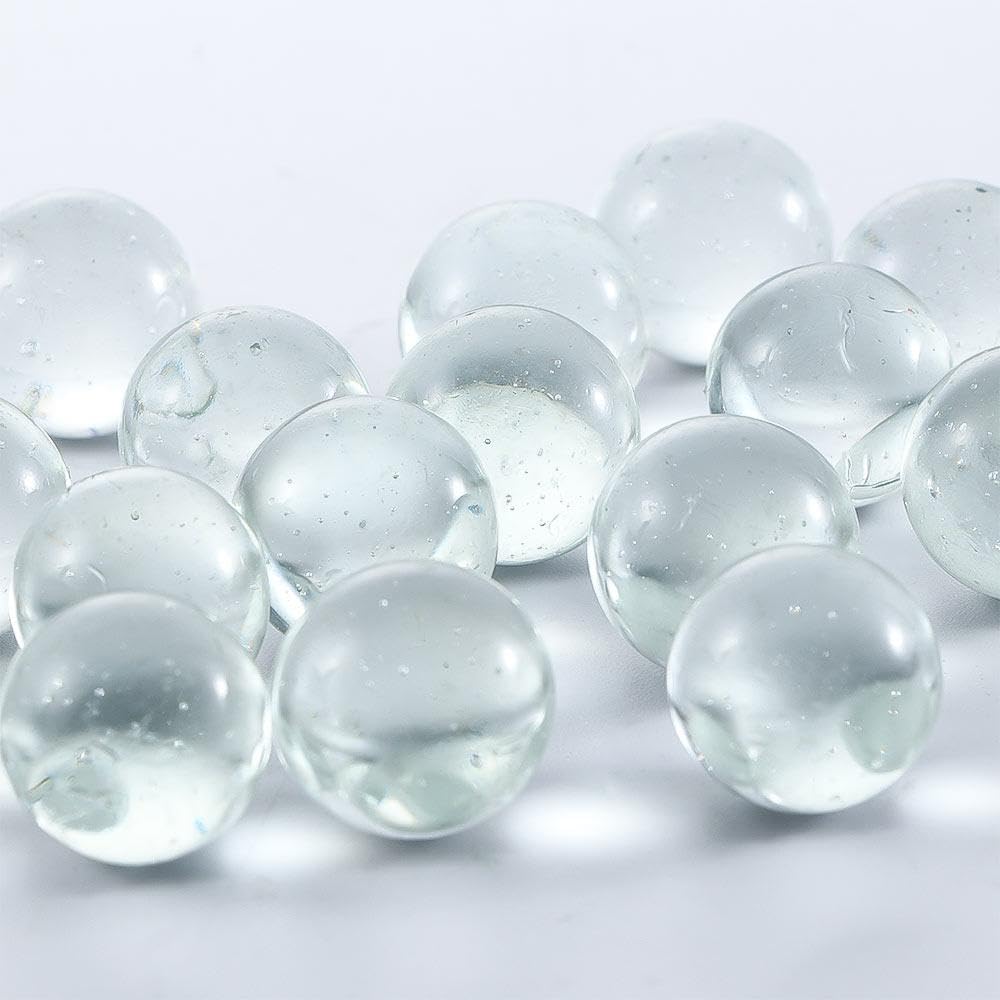 20 szt., 10 mm, 14 mm, 16 mm, szklane kulki, przezroczysty jednolity marmur, okrągłe marmurowe koraliki, kulki do pinballa, przezroczyste szklane kulki (16 mm)
