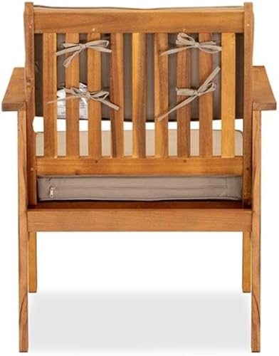 Miniatura 6 de EAST WEST FURNITURE BBI3CNA Bristol - Juego de 3 piezas, incluye una mesa auxiliar y 2 sillas de tela de poliéster para exteriores hechas de madera