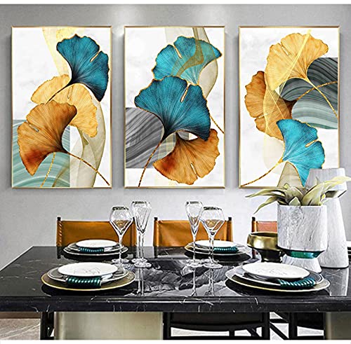 Impression sur toile plante feuille abstraite décoration murale salon 3x
