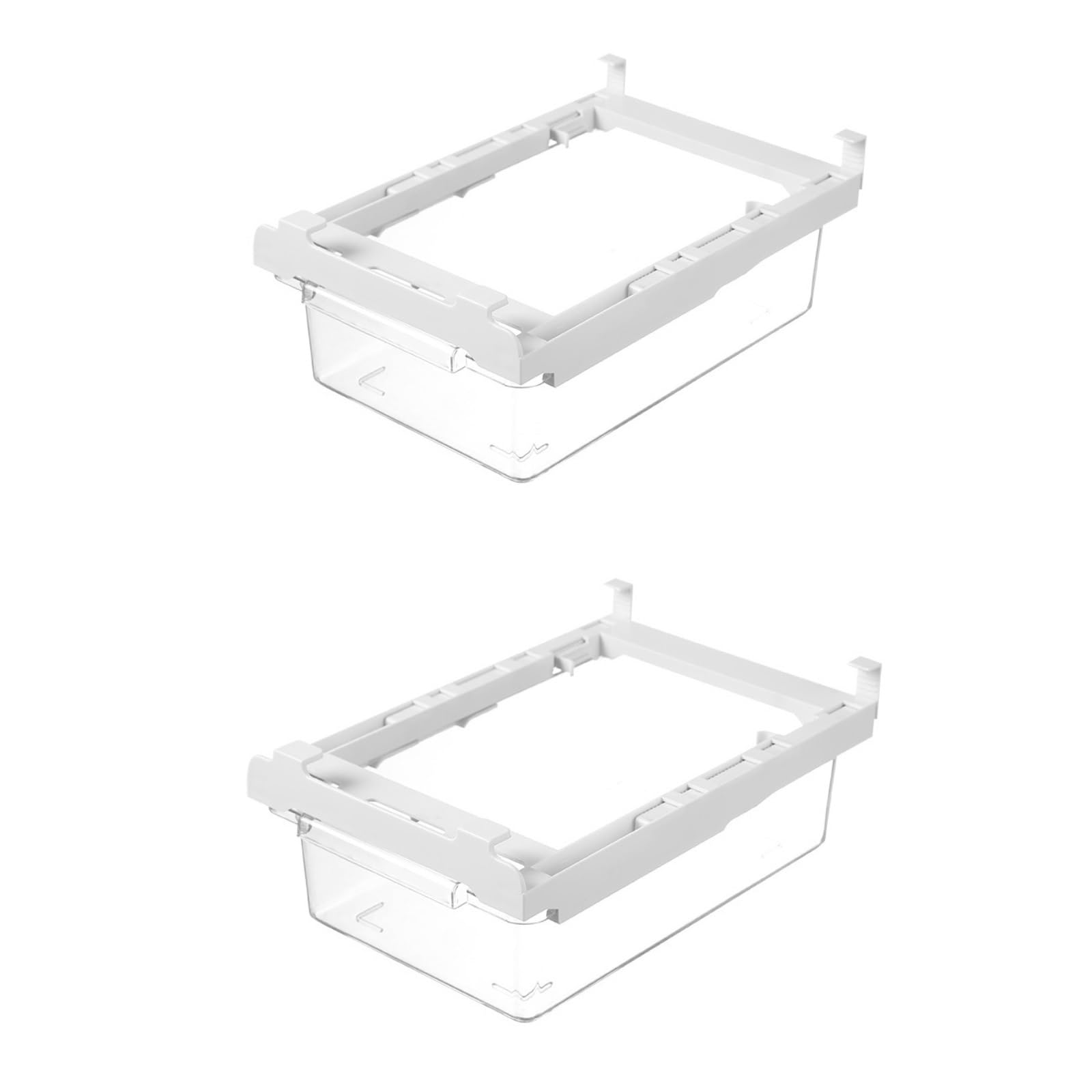 Weijtlbod Transparent 2Pcs Household Transparent Retractable Refrigerator Storage Box, Anti Odor Partition Basket, Hanging(Transparent 2Pcs)