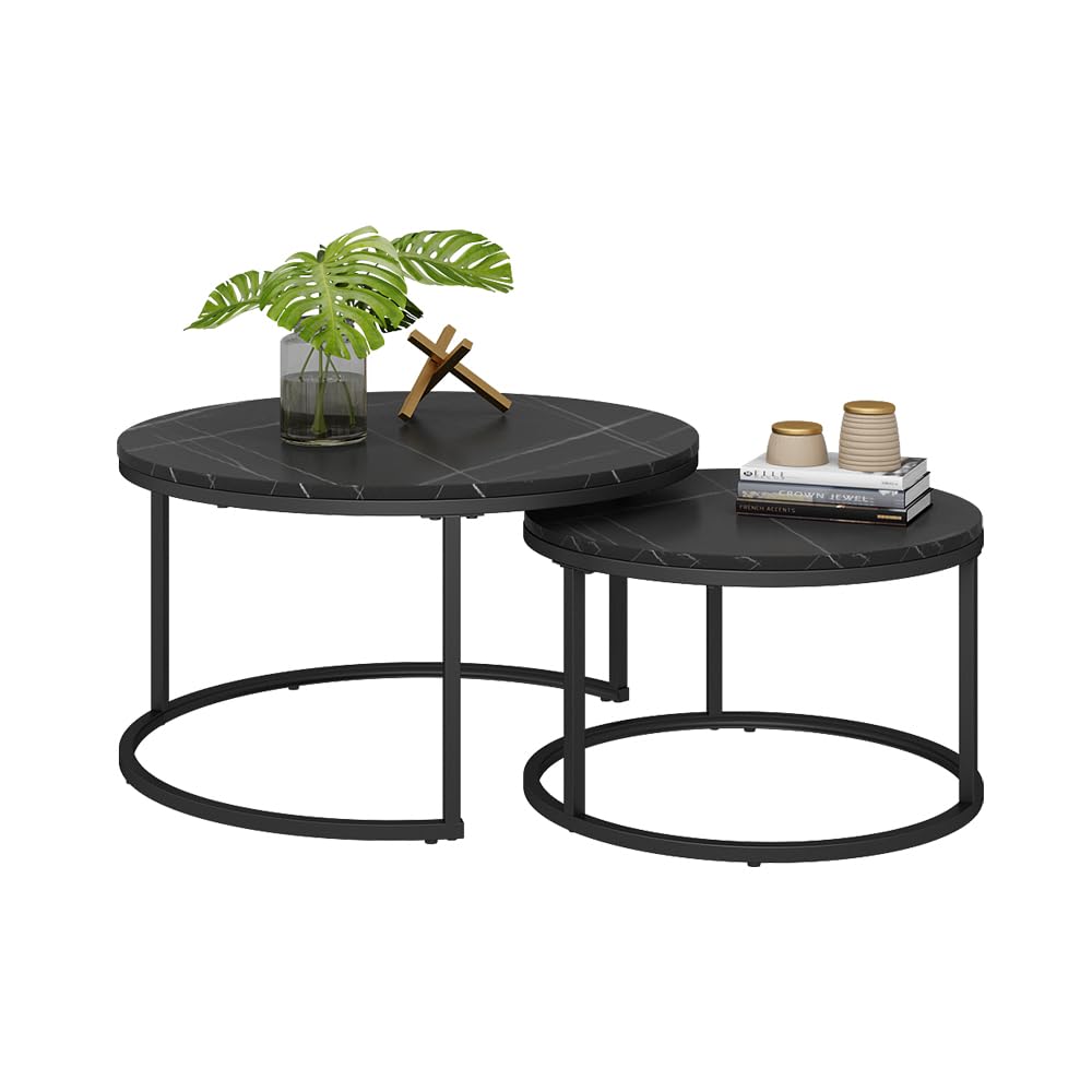 Vicco Couchtisch-Set Montreal, Schwarz, 77 x 40 cm 2 Teile, platzsparend klappbar und vielseitig kombinierbar