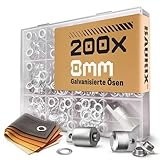 BAURIX® 200 Ösen (Ø 8 mm) mit magnetischem Einsatz für TALOS Zange – für Planen, Markisen, Leder & Vorhänge – ideal für Bastler, Schneider & Heimwerker – Zange separat erhältlich