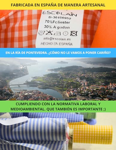 Miniatura 5 de Escolain Bata Escolar Fabricada En España Babi Mandilon Unisex Cuadros Vichy Niño O Niña Uso Guardería Colegio Escuela Infantil Botón Grande Y 2 Bolsillos Lila, 6
