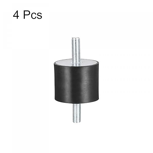 Miniatura 3 de uxcell Amortiguador de choque masculino D50mmxH40mm del aislador de vibración de los soportes de goma 4pcs M10x28mm