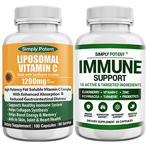 Simply Potent Immunity Support Bundle - Liposomal Vitamin C 1200Mg And Immune Support Bundle #TOP28