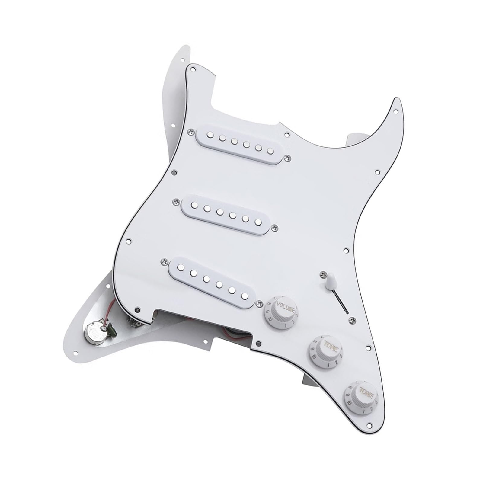 Zespół Obwodu Przetwornika Gitary Elektrycznej SSS Pickguard Z Pokrętłami Profesjonalne Akcesoria(White)