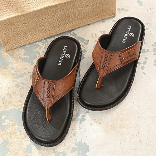 Image of Centrino Men's Flip-Flop Slippers | Luxurious Comfort for Every Step | Slip-On Ease, Stylish Design | Perfect for Beach Days, Poolside Lounging, and Casual Wear (8201)