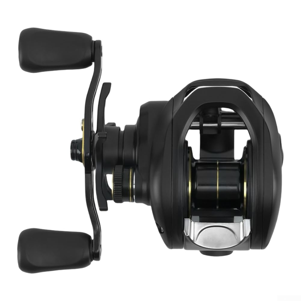 DC - Carrete electrónico de pesca de cebo de freno 7.2:1, relación de engranaje, autoalimentado, línea antiestallido, guía de línea cónica, rodamientos de doble sellado para agua dulce y