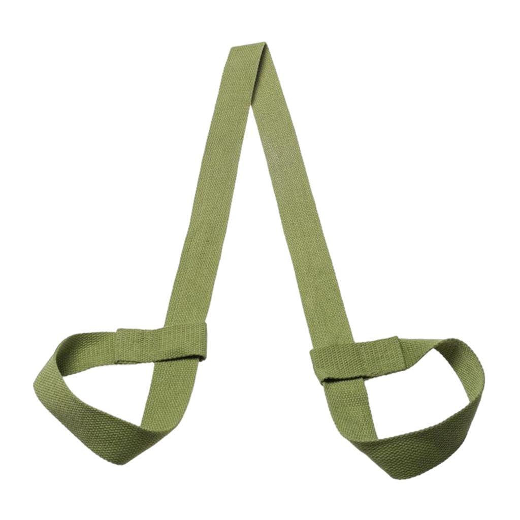 ATORSE Cotton Yoga Mat Strap Pilates Mat Carrier Fitness Stretchy Loop Green