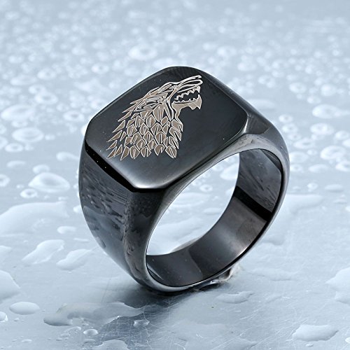 高級感 特A品 アクセサリー オオカミ 彫刻 狼 リング プレゼント 贈り物 (14号～29号) ステンレス メンズ B系 お兄系 誕生日 記念日 ファッション男性用 指輪 (ステンレス鋼, 27)