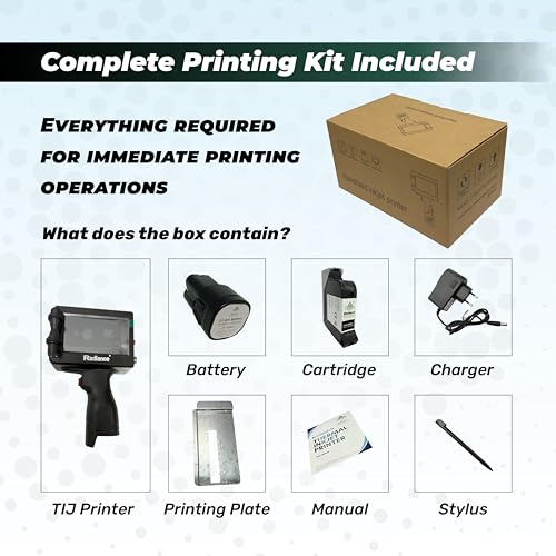 Image of Radiance Business Solutions ABS Lite Handheld TIJ Printer - 12.7mm Portable Batch Coding Machine - Lightweight Ergonomic Design with 4.3 Inch Touchscreen - for Expiry Date, MRP, Logos & QR Codes