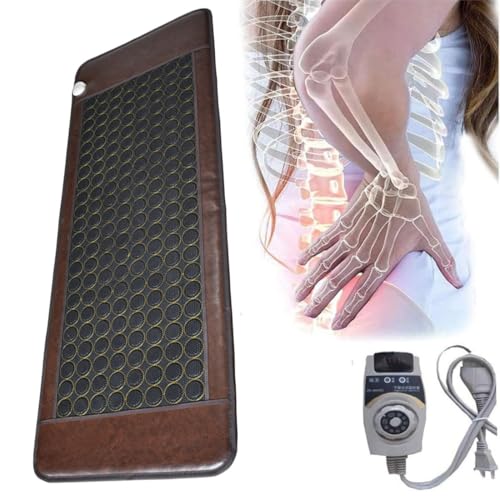 GFLCWYP Estera Calefactora Eléctrica Jade Natural, Estera Piedra Jade Infrarroja, Turmalina Almohadilla Térmica, Bio Magnética Mat Grafeno Colchón, Temperatura Ajustable Colchón Masaje,C,50x150cm