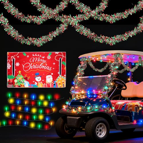 Aulock 7PCS Golf Cart Christmas Decorations
