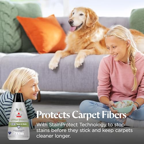 Image of Bissell Little Green Spot & Stain Cleaning Solution w /OXY & StainProtect,for All Leading Portable Carpet & Upholstery Deep Cleaners,Instantly & Permanently Removes Stains,2038G, 32 Fl Oz (Pack of 6)