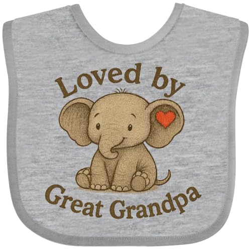 inktastic Loved By Great Grandpa Elephant Heart Baby Bib