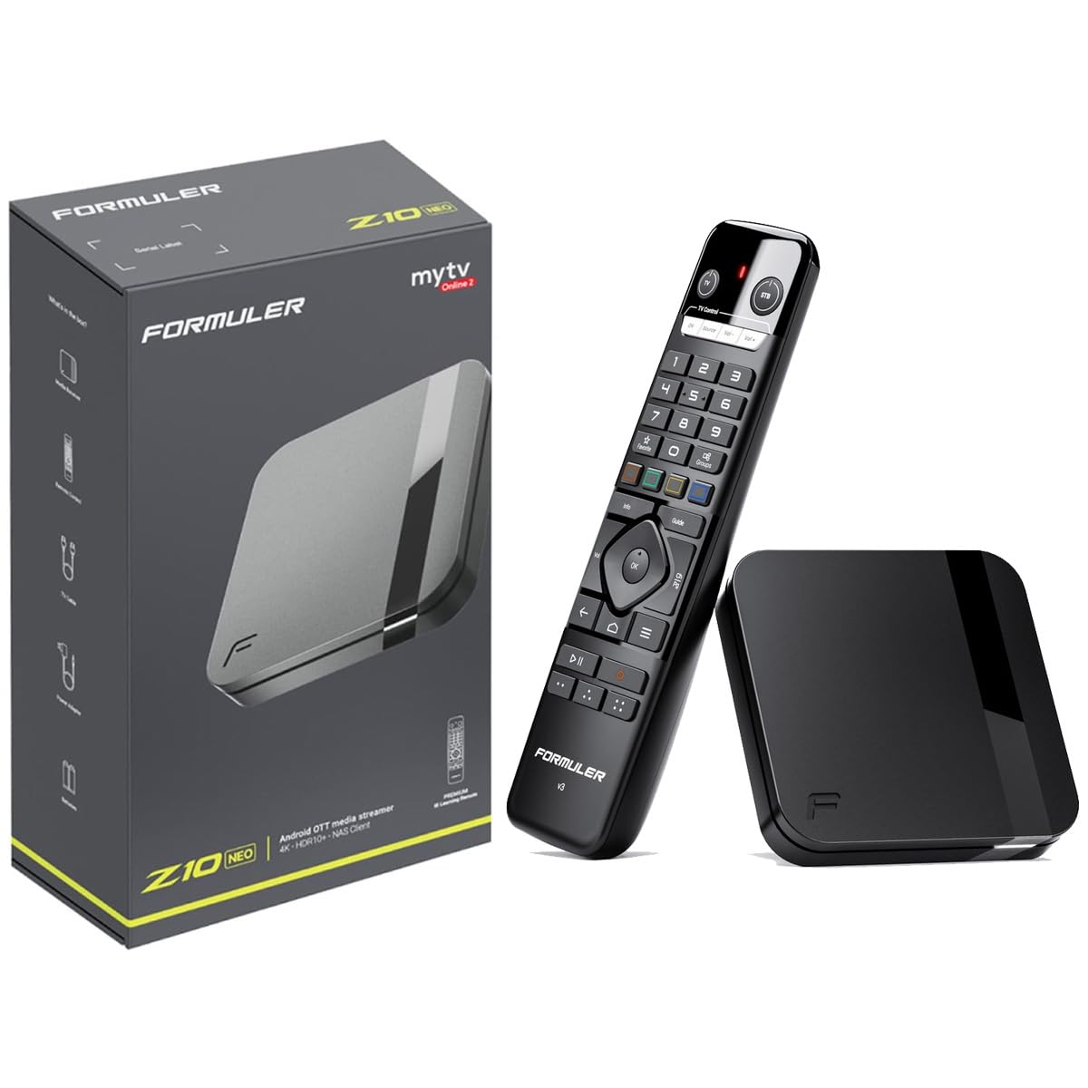 Formuler Z10 NEO 4K Ultra HD Android 10 IP-Receiver mit NONIC HDMI-Kabel (60fps, Dual-Band WiFi, LAN, USB 2.0, HDMI, 2 GB RAM & 4 GB Flash, Widevine L1, OTT Mediaplayer, schwarz)