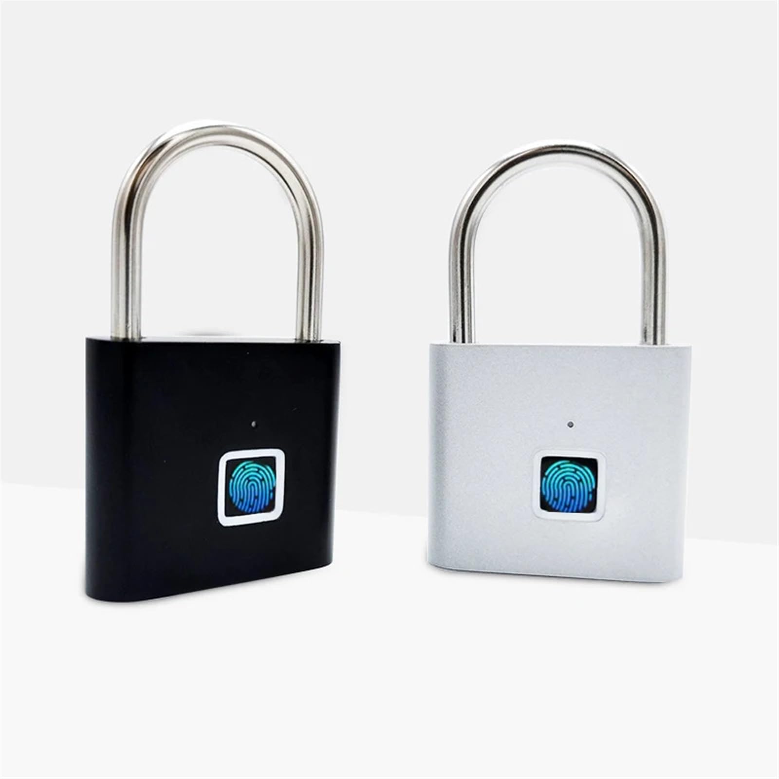 Intelligent Fingerprint Padlock Outdoor Padlock Intelligent Electronic Padlock Door Passwor 1Pcs(Black)