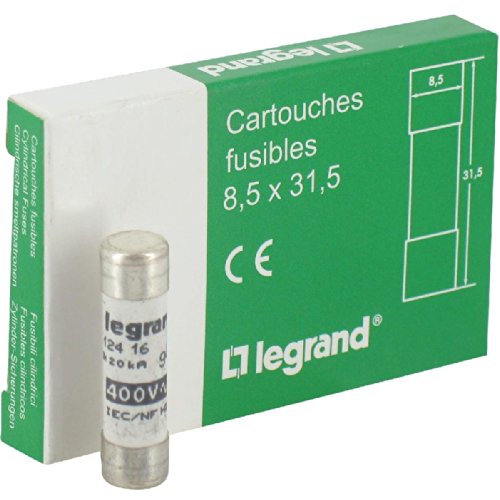 Legrand 012416 Type G Cartouche Industrielle Cylindrique Voyant, 8mmx32mm, 16A