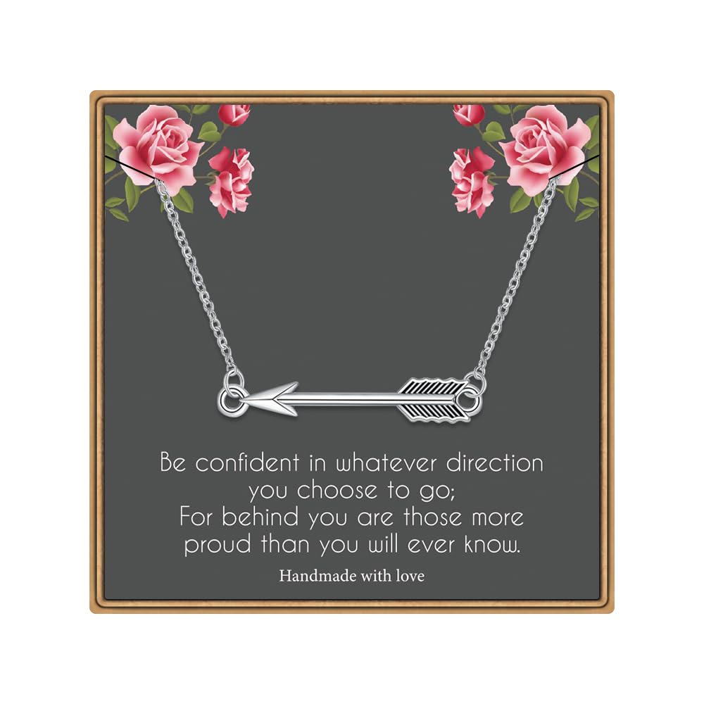 IEFLIFE Graduation Gifts for Her 2025, Class Of 2025 Inspirational Graduation Arrow Necklace Jewelry College Senior Graduation Gifts for Her Women