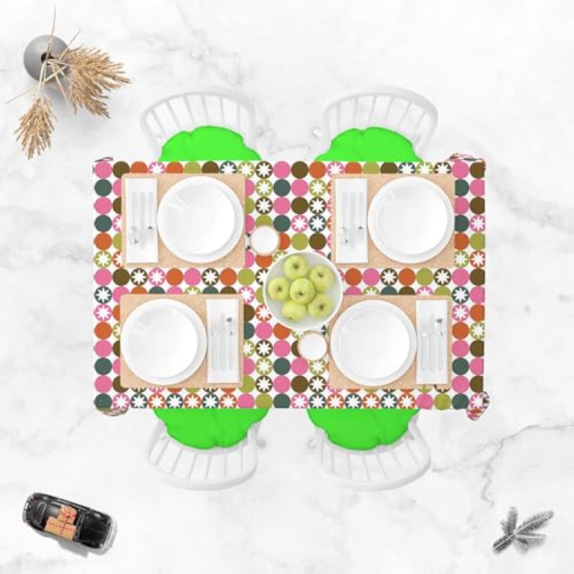Stars & Circles Table Cloth Cover for Dining & Center Table