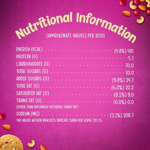 Image of Sunfeast Mom's Magic Bakery Fruit & Nut | Crunchy Cookies Loaded with Fruits & Nuts, 438g