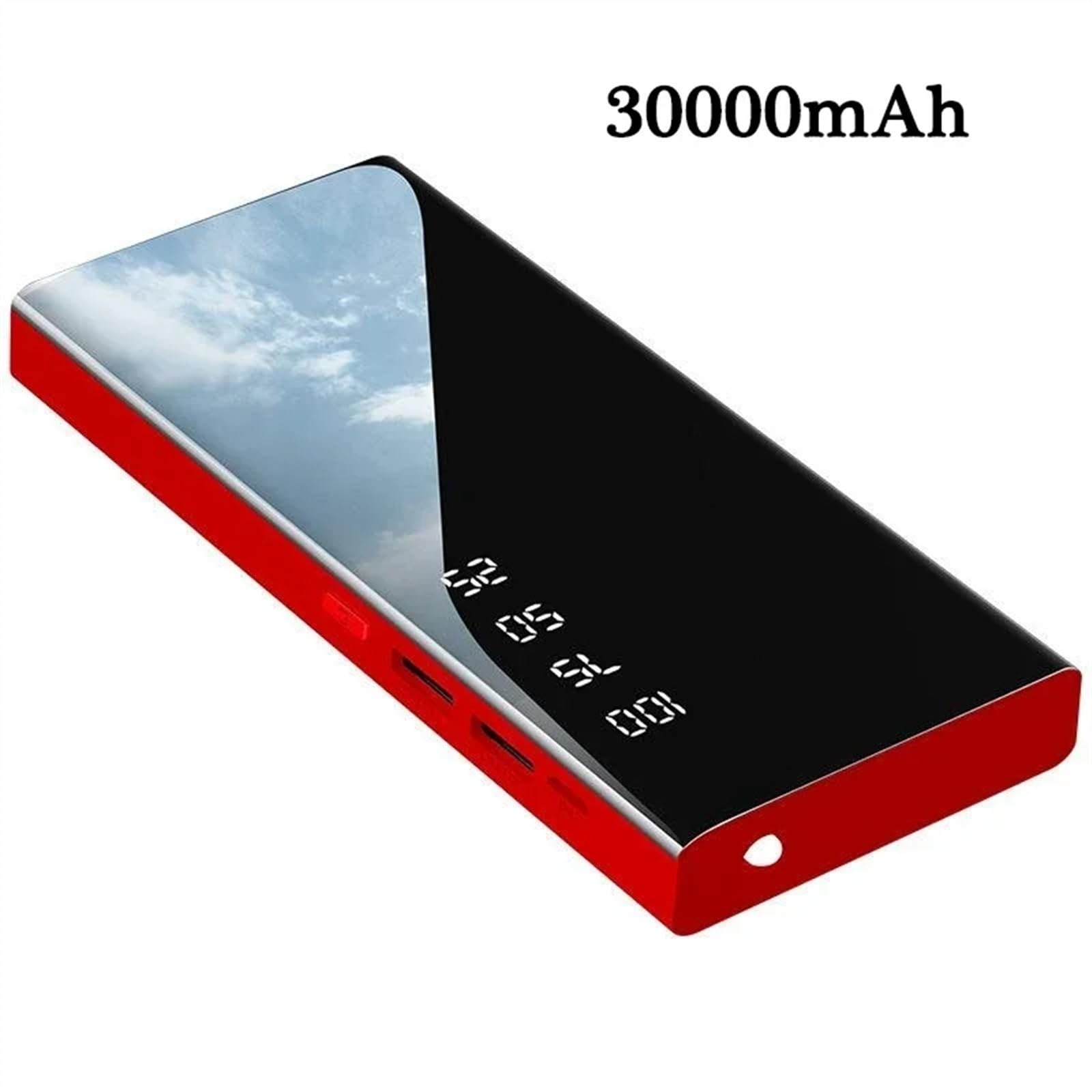 Super Szybkie Ładowanie Power Bank 30000 MAh Zewnętrzny Power Bank 20000 MAh Przenośny I Cienki Power Bank Kompatybilny Z Samsungiem Kompatybilny Z Xiaomi Kompatybilny Z IPhonem (Size : Red 30000mAh