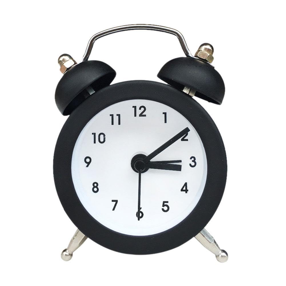 Retro Loud Alarm Clock Double Bell Mechanical Key Wound Pointer Decor Clocks Alarm Sil Night O8C1 Clock Light Bedside Clock