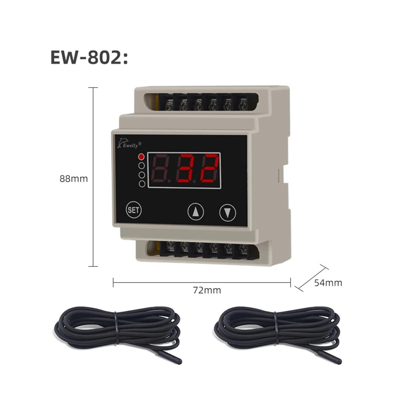 Regolatore di temperatura digitale for scaldabagno solare Termostato differenziale EW-802 a guida con controllo del livello 'acqua