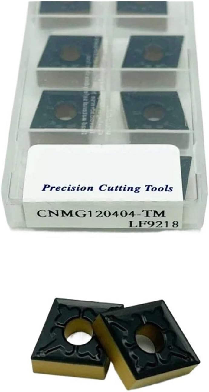 Turning Inserts CNMG120404 CNMG120408 CNMG120412 LF9218 CNC Lathe Cutter Cutting Turning Tool Carbide Inserts ﻿for Steel Parts(CNMG120412-TM)