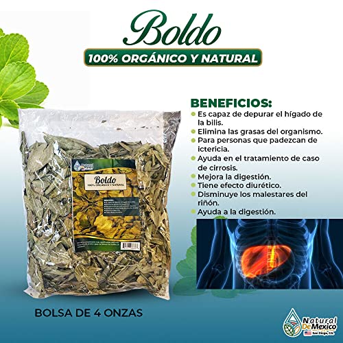 Hojas de Boldo Herbal Tea 4 oz-113g. Boldus Leaves Digestive and Liver Premium