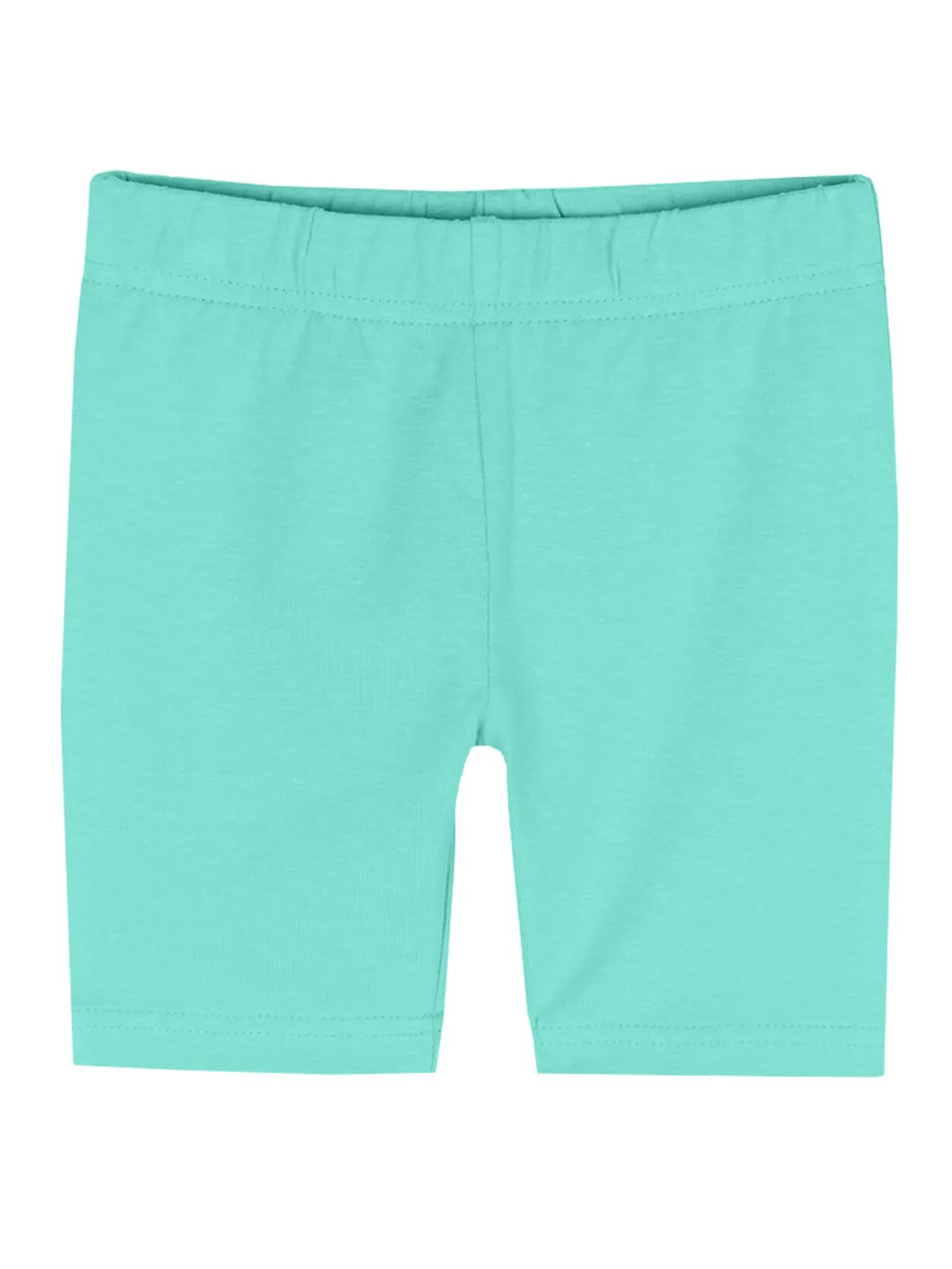 KiddoPanti Girls Cycling Shorts Pack of 3 | Soft & Stretchy Cotton Spandex | Comfortable Fit with Elastic Waistband | Tigh Length Girls Inner Cycling Shorts, Aqua Blue/Baby Pink/Lt Grey - 8-10Y 2