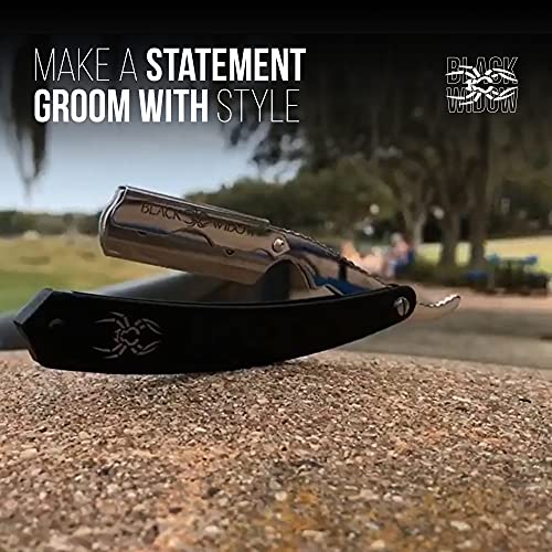 Barber Straight Razor, Professional Barber Straight Edge Razor - Barber Razor Compatible With Straight Razor Blade For Barber By Black Widow (1.5Mm) (Chrome) #TOP1