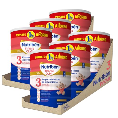 Nutribén Innova 3 - Leche en Polvo Bebé | Fórmula de Crecimiento a partir de los 12 Meses | sin Aceite de Palma | con BPL1 | 6 Botes de 1KG
