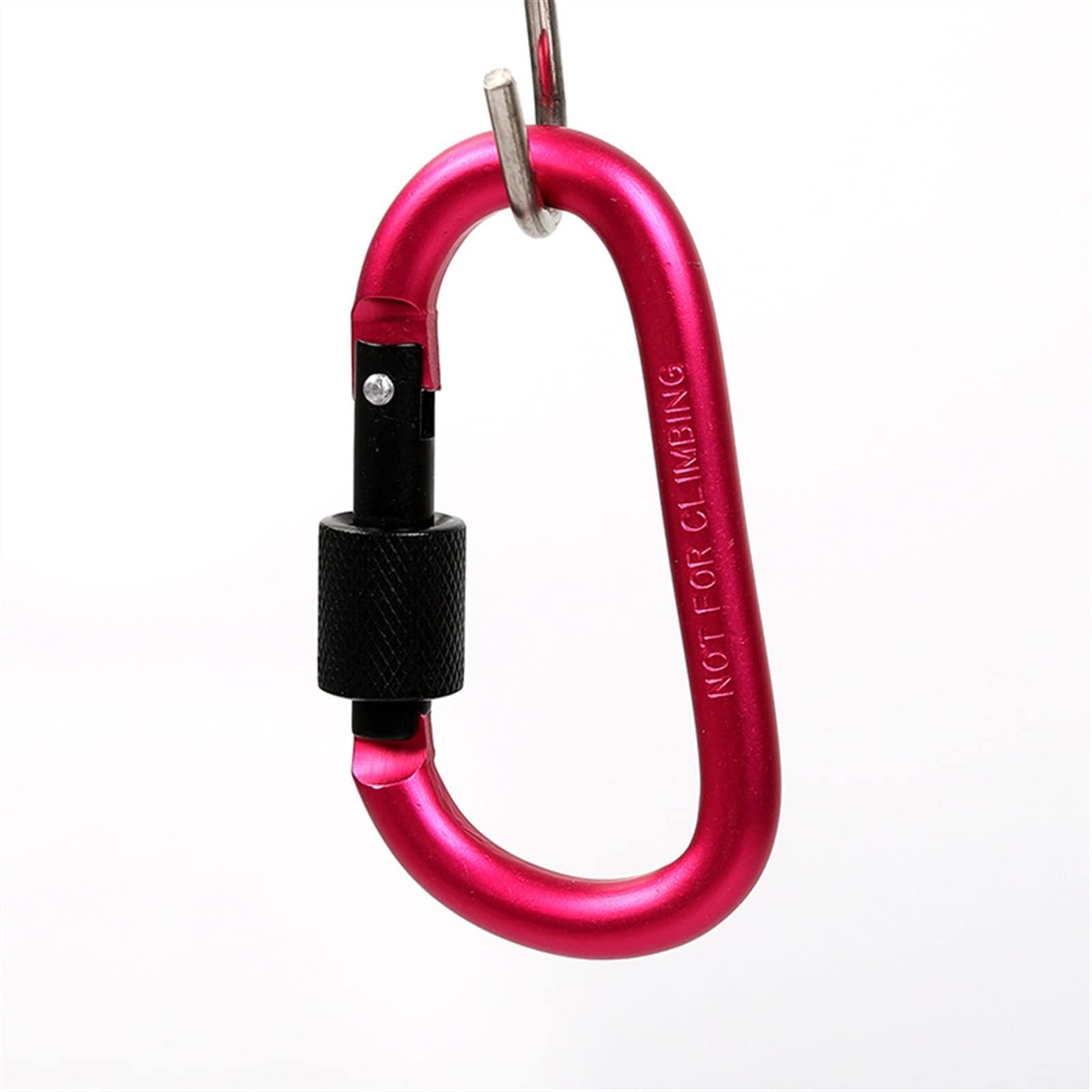 Mousquetons à Verrouillage, Mousqueton d'escalade, équipement de Camping, Alliage d'aluminium, Survie, Camping, Escalade, randonnée, Fermoir, Sac à Dos, Boucle, Porte-clés(Hd911rose Red)