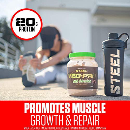 Steel Supplements Veg-PRO | Vegan Protein Powder, Milk Chocolate | 25 Servings (1.65lbs) | Organic Protein Powder with BCAA Amino Acid | Gluten Free | Non Dairy | Low Carb Formula - Image 4