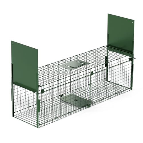 QianRuiDa Marderfalle 100cm Katzefalle Lebendfalle Kastenfalle Rattenfalle Tierfalle Drahtfalle Mit 2 türen