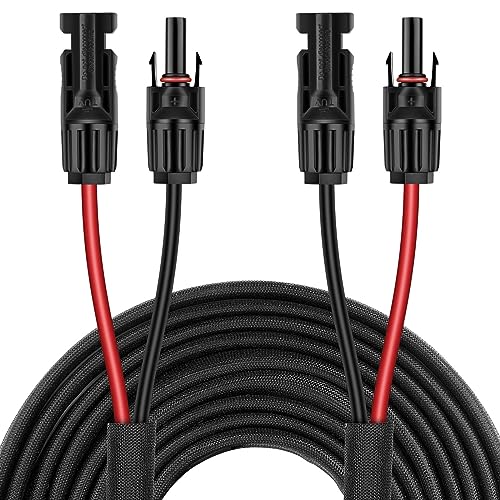 Image of 50FT 10AWG Solar Panel Extension Cable With Female and Male Connectors for Panels, Charge Controllers