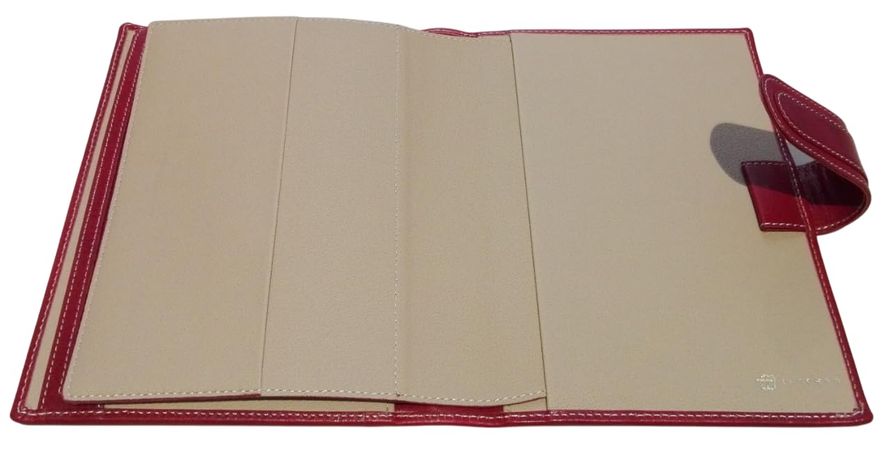 Agenda Intempo 2025-12 Mesi Giornaliera Bussines Class in Vera Pelle Rossa 15 x 21 cm per uso quotidiano, ufficio, viaggio - Interno intercambiabile