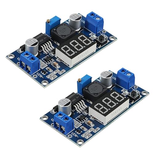 ARCELI Módulo de Potencia convertidor de Voltaje Buck DC-DC de 2 Piezas Módulo Reductor Ajustable Módulo de Fuente de alimentación Estable 36V 24V 12V a 5V 2A con Pantalla LED