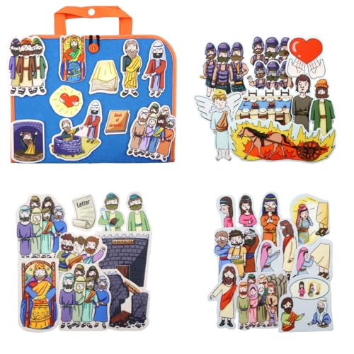 CHEFAN 4 Pack Felt Board Bible Stories Set, Flannel Board